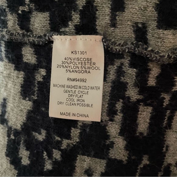 Patricia Luca Milano Waterfall Front Open Cardigan Sweater Animal Print S/M - Picture 7 of 9